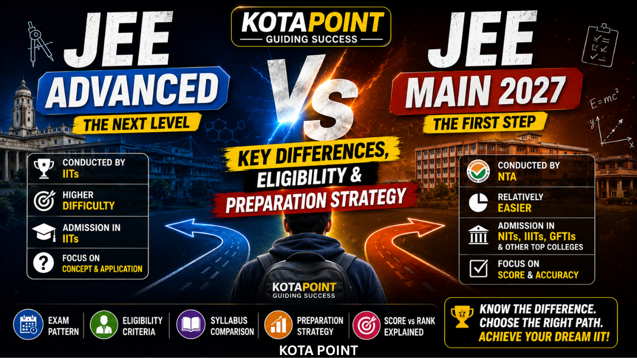 JEE Advanced vs JEE Main 2027: Key Differences, Eligibility & Preparation Strategy 25 JEE Advanced vs JEE Main 2027 Key Differences Eligibility Preparation Strategy