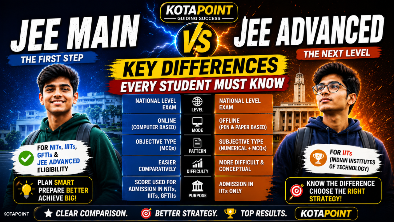 JEE Main vs JEE Advanced Key Differences Every Student Must Know
